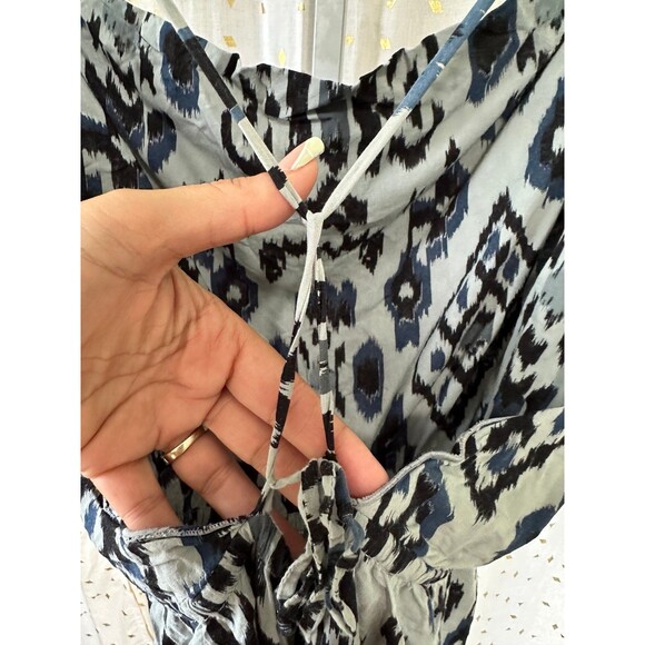 Indah Revolve Borneo Grey Lace Up Tie Backless Wide Leg Elastic Waist Jumpsuit S - Picture 5 of 6